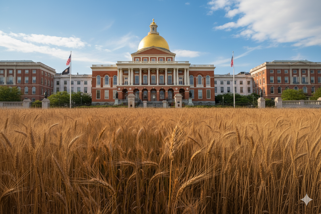 statehouse with wheat